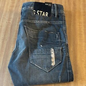 G-Star RAW Women’s Dark Blue 25/32 3301 Arc Loose Tapered Jeans